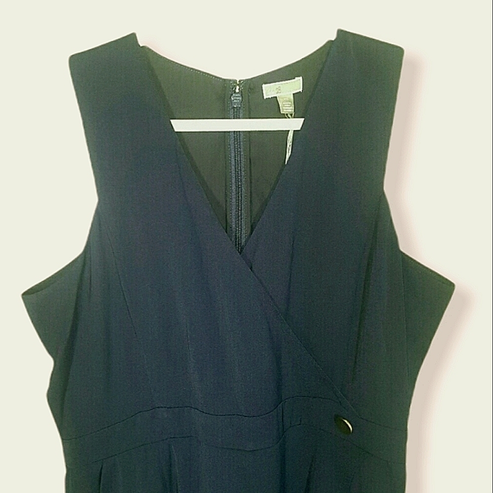 Chelsea28 Navy Faux Wrap Crop Jumpsuit XXL - Picture 6 of 15